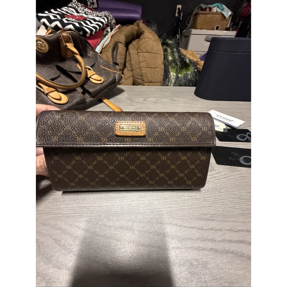Rioni Signature Monogram Canvas Satchel Bag & Wallet Set Read Description